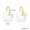 Pendientes para Niñas Dulces Estilo Ins Europeo y Americano Sencillos Lindos Personalizados Forma de Flor de Resina Pendientes de Comercio Exterior Dopamina para Mujer
