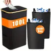 Tecido com Tampa Recipiente Garrafa de Armazenamento Tipo D Garrafa de Armazenamento de Bambu Organizador Colecionador Dobrável Cesto de Armazenamento para Roupa Suja