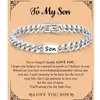 Pulseira Pai e Filho para Comércio Exterior da Amazon com Cartão, Joia da Moda e Personalizada em Aço Inoxidável Estilo Hip-Hop, Presente Masculino
