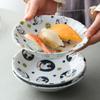 Louça de Mesa Cerâmica Importada do Japão Série Fu Mao Prato Fundo para Sobremesa Prato para Sushi Prato para Massa Doméstico