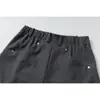 Rumei 2026 Shorts Casuais Tendência Retro Cor Sólida para Homens, Verão Soltos com Caimento Retos de Perna Larga Cropped