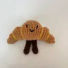 Hilo Terminado Crochet Muñeca Pan Adorno Hecho a Mano Dibujo Animado Forma de Comida Muñeca Llavero Colgante