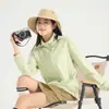 Ropa de Protección Solar para Mujer, Chaqueta Ligera de Seda Helada con Capucha para Verano, Protección UV para Pesca, Ropa de Protección Solar de Seda Helada para Hombre