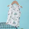 Pijamas Infantiles, Ropa de Casa de Verano para Niños, Conjuntos de Chaleco, Ropa de Verano Delgada de Algodón de Bambú para Niños Pequeños y Medianos