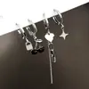Brincos Europeus e Americanos Transfronteiriços Novo Estilo Doce e Cool Simples Pontos Strass Estrela de Cinco Pontas Brincos de Estrela Escura Conjunto de 6 Peças