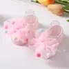 Meias de Chão para Bebês, Meias Antiderrapantes para Crianças Pequenas, Meias Vermelhas com Faixas de Cabelo, Isolamento Interno Contra o Frio, Adequadas para Primavera, Verão e Outono, para Bebês de 0-3-6-12 Meses