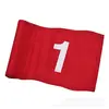 Set de banderín de golf, desmontable y portátil, unión de plástico, asta de nylon de cinco colores, banderín de campo verde