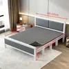 Cama plegable con estructura de hierro para uso doméstico, siesta individual, cama doble portátil con estructura de hierro, cama simple de tablero duro, tipo económico