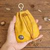 Estilo Japonés Simple Piel de Vaca de Primera Capa Cuero Curtido Vegetal Retro Bolsita para Mujer Mini Bolsita para Llaves Portatarjetas Billetera para Monedas Bolsa de Cosméticos
