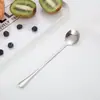 Cuchara de acero inoxidable 1010 cuchara mezcladora de mango largo cuchara para hielo cuchara para café cuchara para niños de mango largo cuchara cuchara cuchara cuchara