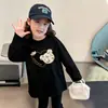Camiseta linda de manga larga para niña, 100% algodón, camiseta básica para niños, nuevo estilo primavera y otoño 2026, top estudiantil de moda
