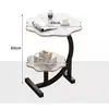 Mesa de Centro Nube Personalizada Mesa Auxiliar Mesa Lateral para Sofá de Sala de Estar Mesa de Noche de Dormitorio Mesa Redonda Pequeña Mesa de Esquina de Doble Capa