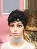 Venta Caliente Transfronteriza Pelucas Afro Rizado Pixie Rizado Europeo y Americano para Mujer Pelucas de Fibra Sintética Red de Rosa Venta al por Mayor desde Fabricante