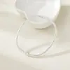 Pulsera Cuadrada Abierta Hueca de Plata S925 Italiana de 3 mm para Mujer, Diseño Europeo y Americano, Moderna y Versátil, Pulsera Elegante