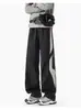 Pantalones Casuales de Trabajo de Estilo Americano de Bloques de Color de Moda para Hombre, Pantalones Rectos Holgados para Exteriores de Primavera y Otoño, Pantalones Deportivos de Moda para Hombre