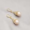 Pendientes de perlas de Corea del Sur para mujer, estilo retro francés, elegantes, de alta calidad, con gancho para la oreja, elegantes pendientes de abanico de diosa de ópalo para otoño e invierno.