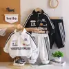 Elegante conjunto de otoño para niños, ropa infantil para primavera y otoño, conjunto de dos piezas estilo motociclista con media cremallera, bonito atuendo para bebé, moderno