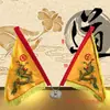 Juego de Banderas de Cinco Colores de Feria de Templo de 40 cm, Banderas Triangulares de Dragón Bordadas Completamente por Ambos Lados, Banderas de Cinco Direcciones, Banderas Coloridas Bordadas, Juego Completo de Cinco Banderas de Dragón