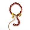 Cuerda de Mano Tibetana Thangka Cuerda de Algodón Enrollada a Mano Pulsera Trenzada Ojo del Dios de la Riqueza de Cinco Vías Zakiram Tara Verde Perla Thangka