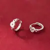Clip de Oreja de Moneda de Cobre Incrustado con Diamantes Estilo Ins Minimalista Exquisito de Plata de Ley S925 Nalan Personalidad Mejoradora M07070