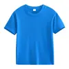 Camiseta de algodón puro para niños logo personalizado manga corta actividades de escuela primaria uniforme de clase de jardín de infantes imprimir texto pedido imprimir texto con patrón personalizado