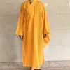 Gasa de Cáñamo Verde Marino Ropa Sencilla, Túnica de Monje Transpirable, Disponible en Colores Café, Negro y Dorado, Suministro Directo de la Fábrica Origen