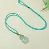 Jade Esmeralda de Tianshan de Xinjiang Fu Lu Shuang Quan Colgante Jade Puro Natural Tallado Calabaza de Jade Colgante de Jade Hombres Mujeres Parejas Más Vendido