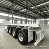 Camión de transporte de plataforma de 4 ejes para exportación transfronteriza, semirremolque plataforma para contenedores, remolque plataforma de remolque