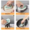 Cepillo de Esponja con Mango, Depurador de Cocina, Cepillo para Azulejos del Hogar, Cepillo de Limpieza Multifuncional, Cepillo de Color Liso para Limpieza de Bañera y Estufa