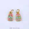 Estilo Chino Antiguo Oro Goteo de Aceite Carácter de Bendición Flor de Paz Colgante de Moda Boutique Accesorios para Pulsera Joyería Venta al por Mayor