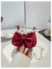 Nueva Moda 2026 Elegante y con Estilo Comercio Exterior Cadena Artística Perla Moño Dulce de Mano para Axila Hombro Bolso de Mujer