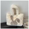 Nova bolsa de grande capacidade com orelhas de coelho, bolsa feminina, outono e inverno, bolsa de pelúcia de grande capacidade, bolsa tote fofa feminina, atacado