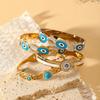 Pulsera Ojo con Gota de Aceite Nueva Joyería Europea y Americana Pulsera Serpiente Pulsera Retro Turquesa Acero Inoxidable