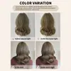 Peluca corta rizada ondulada de color marrón para mujer, estilo europeo y americano, con flequillo, adecuada para uso diario, voluminosa, resistente al calor, longitud hasta el hombro, 14 pulgadas