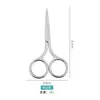 Tijeras de acero inoxidable para cejas pegatinas de belleza para párpados tijeras pequeñas tijeras para cejas domésticas cabeza redonda tijeras para barba nariz venta al por mayor