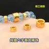 Prata Esterlina S925 Banhada a Ouro Contas Espaçadoras com Mantra de Seis Palavras Furo Grande Espaçador Joias de Cristal Acessórios DIY para Fazer Pulseiras e Colares