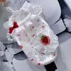 Ropa para Mascotas Ruitaer Falda con Tirantes Ropa con Aire Acondicionado Perro Pequeño Bichón Pomerania Fresas Lindas Falda para Casa Algodón Puro