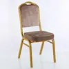 Silla de Comedor Estilo Francés para Uso Doméstico, Silla de Comedor de Madera Maciza con Respaldo Alto, Silla de Boda Minimalista Moderna de Metal y Tela