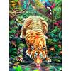 Pintura de Diamantes Nueva Transfronteriza Serie de Animales: Bestias Feroces, Leones, Tigres, Pintura de Diamantes con Diamantes Cuadrados/Redondos, Pintura Decorativa Hecha a Mano