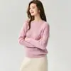 Suéter de punto para mujer Campolai hilo 25 seda de morera 75 cachemira, con estilo relajado, cuello redondo, tejido de ochos y diseño de calado, suéter de punto de corte holgado