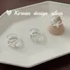 Estilo Ins Coreano Nicho Dulce y Lindo Anillo de Estrella Multicapa de Plata de Ley S925 El Diseño es Simple y Versátil
