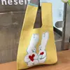 Bolso Chaleco Bolso Chaleco Bolso de Mano Tejido Casual Bolso de Mano Contraste de Color Ajedrez Bolso de Mano Coreano de Lujo Ligero