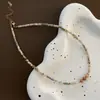Colar de Contas Barroco Natural Personalizado para Mulheres Ins Golden Sun Ametista Nicho Dopamina Moda Clavícula Cadeia