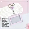 Porta-cartões transparente horizontal da moda para estudantes, cordão para crachá escolar, capa protetora para crachá, porta-cartão IC de comércio exterior no atacado