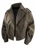 Chaqueta de gamuza de solapa de moda estilo americano para hombre, holgada y versátil, adecuada para primavera y otoño, disponible en varios colores, con efecto adelgazante