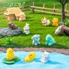 Micropaisaje de musgo, oso, cerdito, conejo, animal, jardinería, paisajismo, bricolaje, decoraciones, accesorios, miniadornos