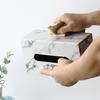 Caja de Pañuelos con Patrón de Mármol Servilletas de Papel Ventosa de Cuero Caja de Almacenamiento Hotel Restaurante Nórdico Ins Caja con Ventosa