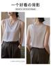 Camisola de Mujer Tipo Seda Traje de Ropa Exterior Ropa Interior Verano Delgada Ajustada Base Acetato Satén Top