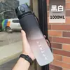 Taza de Agua de Verano Escarchada con Gradiente, Tetera Deportiva para Fitness, Té, Gran Capacidad, Resistente a Altas Temperaturas, Anticaídas, Vaso de Plástico, Estudiante