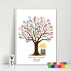 Se Pueden Agregar Nombres, Fechas, Saludos, Libro de Firmas para Bodas, Fiestas de Cumpleaños, Libro de Firmas Creativo DIY con Pintura de Huellas Dactilares para Reuniones Anuales